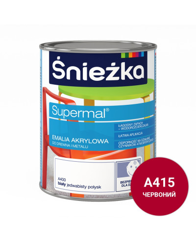 Емаль акрилова Sniezka Supermal, шовковистий глянець, 0,8 л