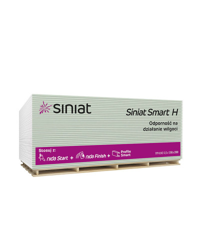Гіпсокартон вологостійкий Siniat, 12,5 мм, 1200×2500 мм